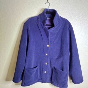 Bryn Walker Fleece Button Down Coat LaggenLook Minimalist Art to Wear sz L